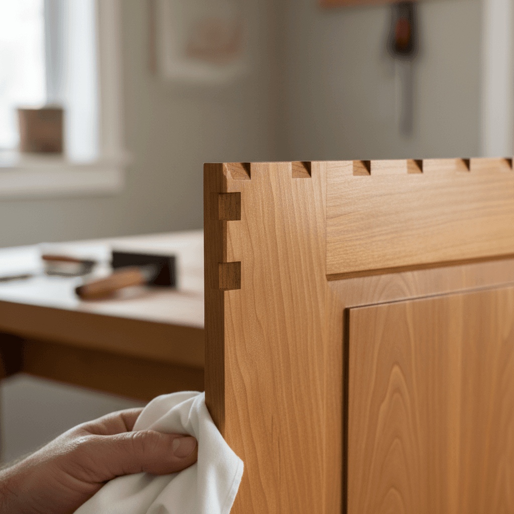 Custom built-in cabinetry with fine woodworking detail